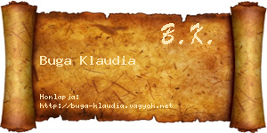 Buga Klaudia névjegykártya