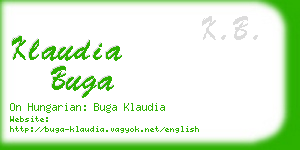 klaudia buga business card